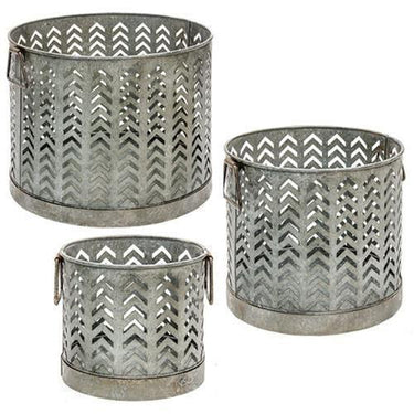 3/Set, Chevron Metal Baskets - The Fox Decor